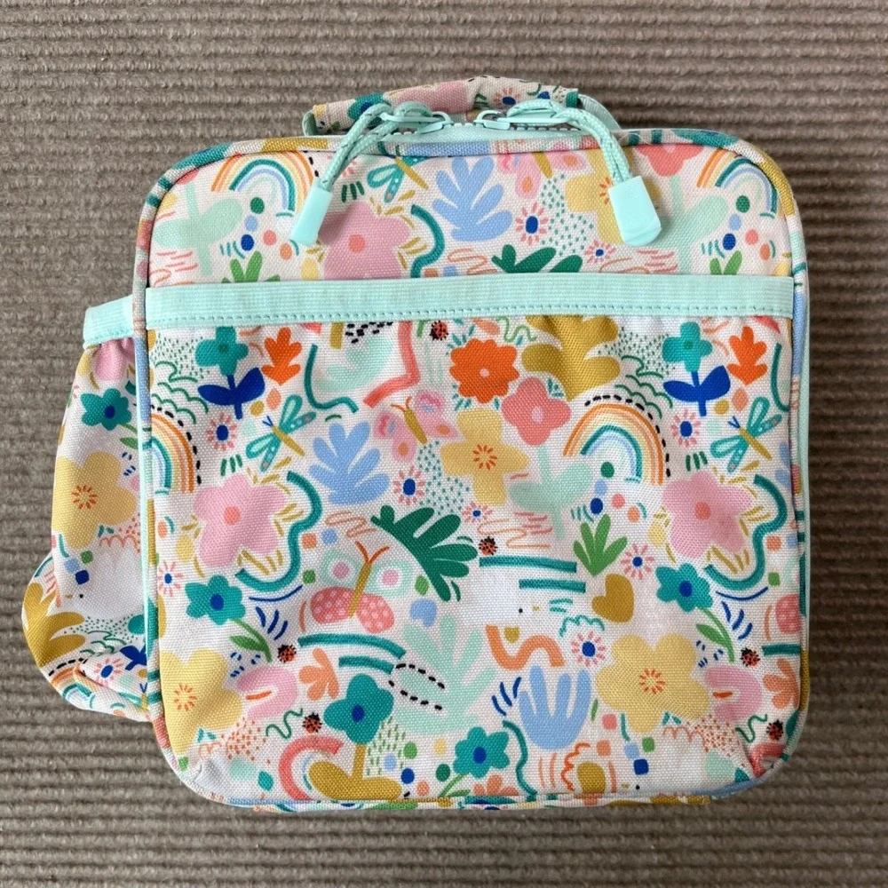 Crate & Kids Floral Rainbow Backpack and Lunch Box Set Embroidered 'Finley'
